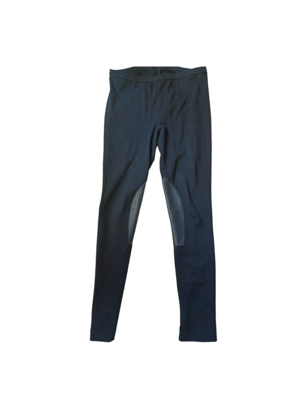 Lafayette 148 Pants Womens BlackLeggings Riding  Leather Knee Patch M